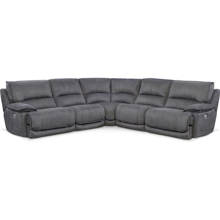 Mario 5 Piece Dual Power Reclining, 2 Piece Sectional Sofa With Recliner
