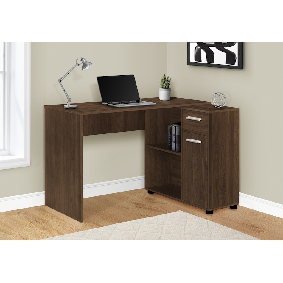 mark dark brown desk   