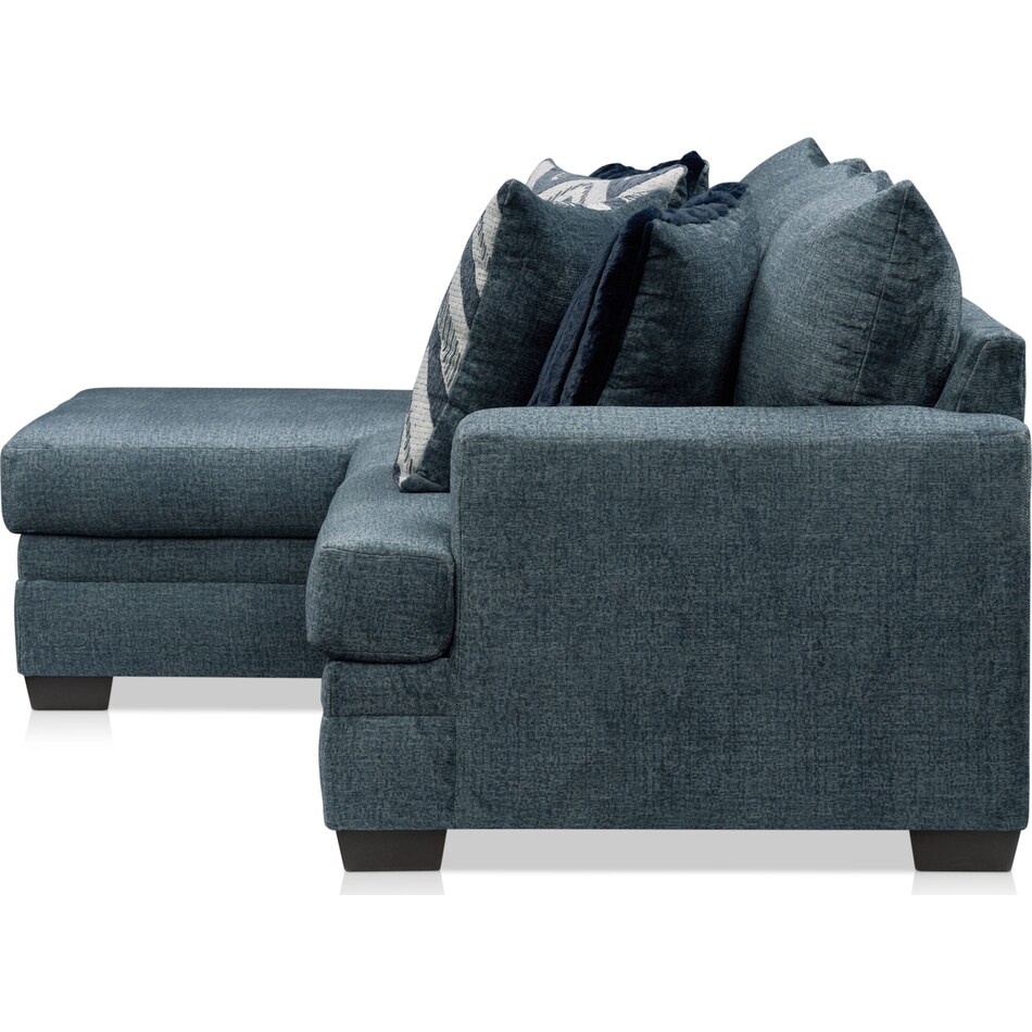 marlie blue  pc sectional with left facing chaise   