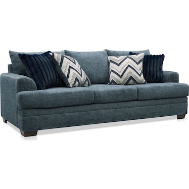 Marlie Sofa, Loveseat and Chair Set - Navy