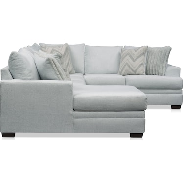 Marlie 3-Piece Sectional with Left-Facing Chaise- Light Gray