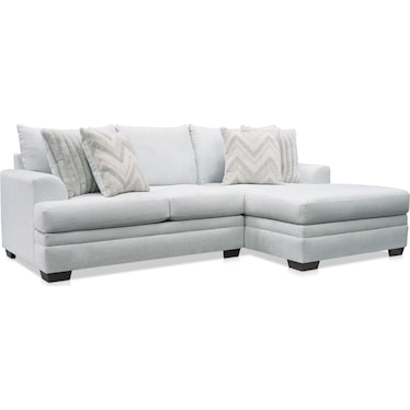 Marlie 2-Piece Sectional with Right-Facing Chaise- Light Gray