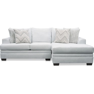 Marlie 2-Piece Sectional with Right-Facing Chaise- Light Gray