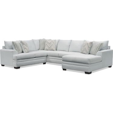 Marlie 3-Piece Sectional with Right-Facing Chaise- Light Gray