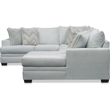 Marlie 3-Piece Sectional with Right-Facing Chaise- Light Gray