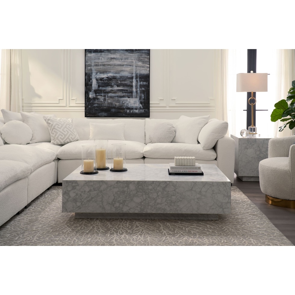 marlin white coffee table   