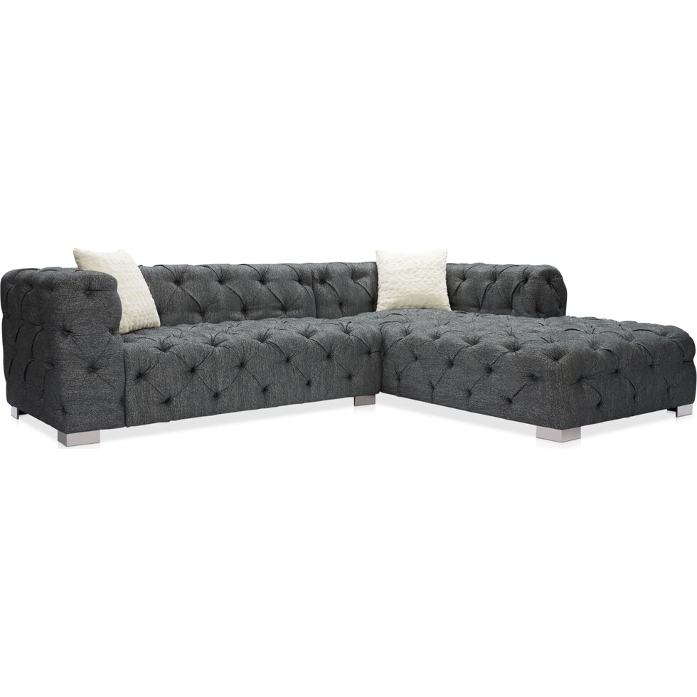 marlowe gray  pc sectional with chaise   