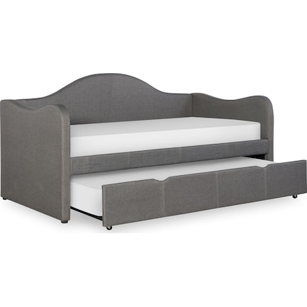 Marnie Twin Upholstered Trundle Daybed - Gray