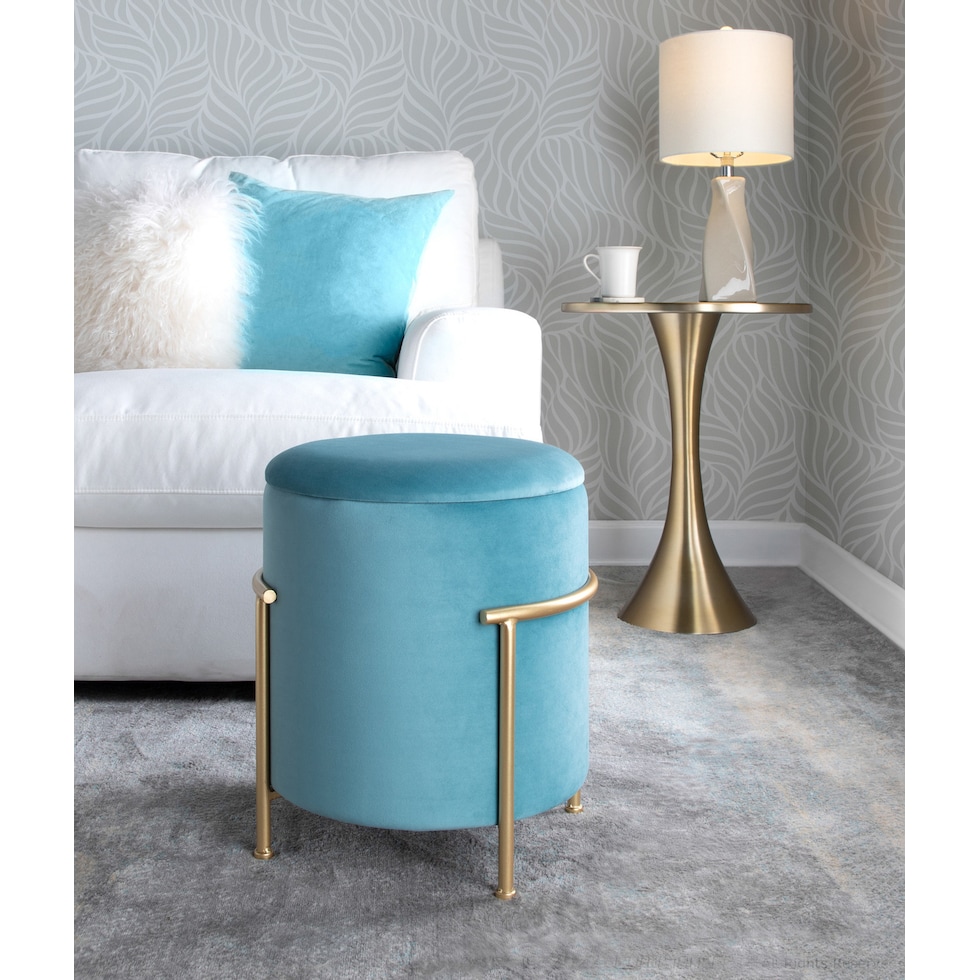 marquis blue ottoman   