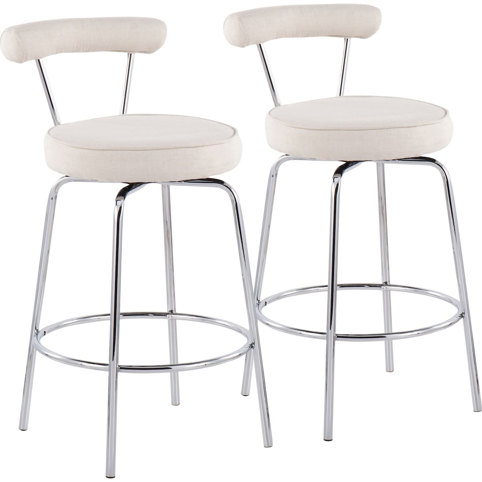 marquis chrome cream counter height stool   