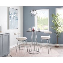 marquis chrome cream counter height stool   