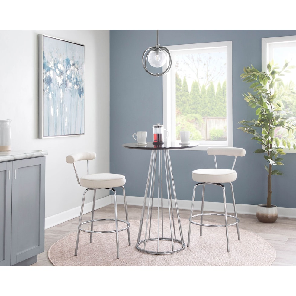 marquis chrome cream counter height stool   