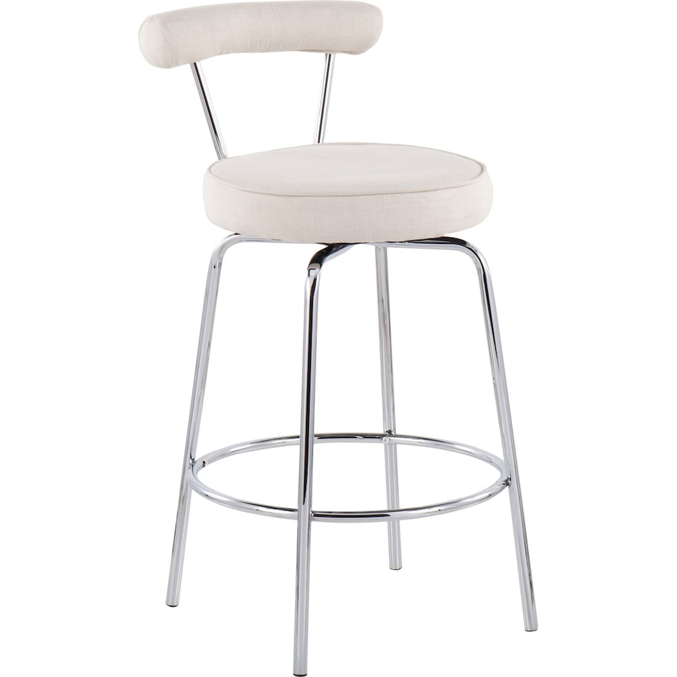 marquis chrome cream counter height stool   
