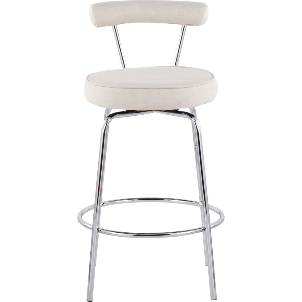 marquis chrome cream counter height stool   