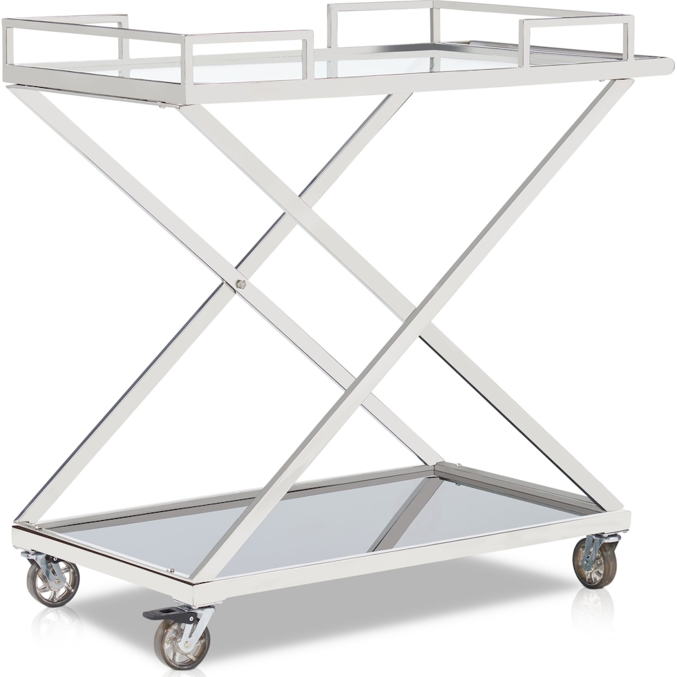 martin chrome bar cart   