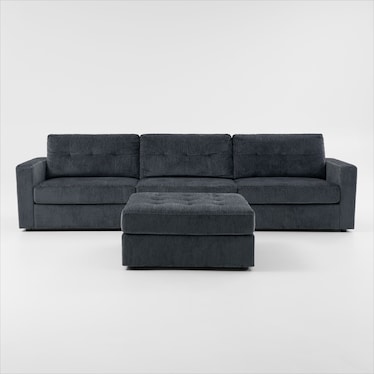 Martino 3-Piece Sofa and Ottoman - Midnight