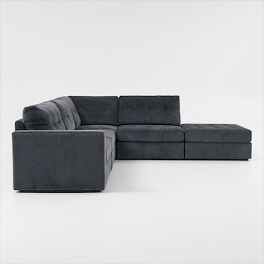 Martino 4-Piece Sectional and Ottoman - Midnight