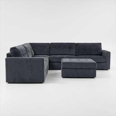 Martino 5-Piece Sectional and Ottoman - Midnight