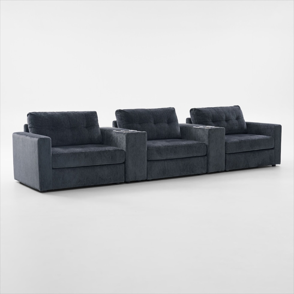 martino blue sectional   