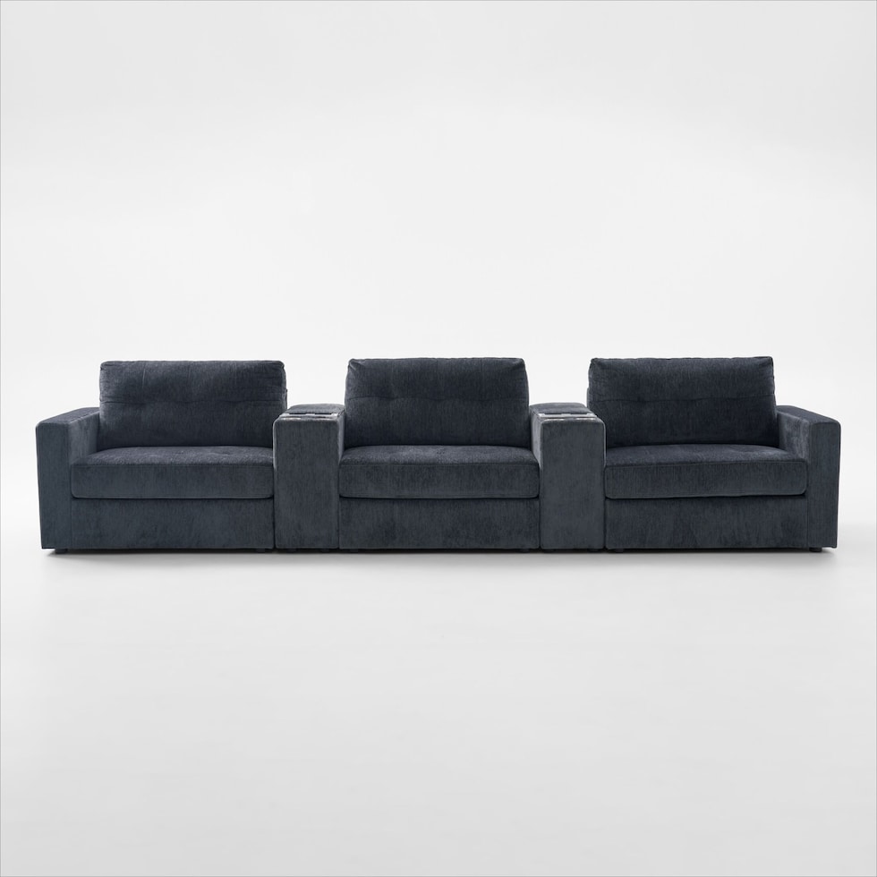 martino blue sectional   