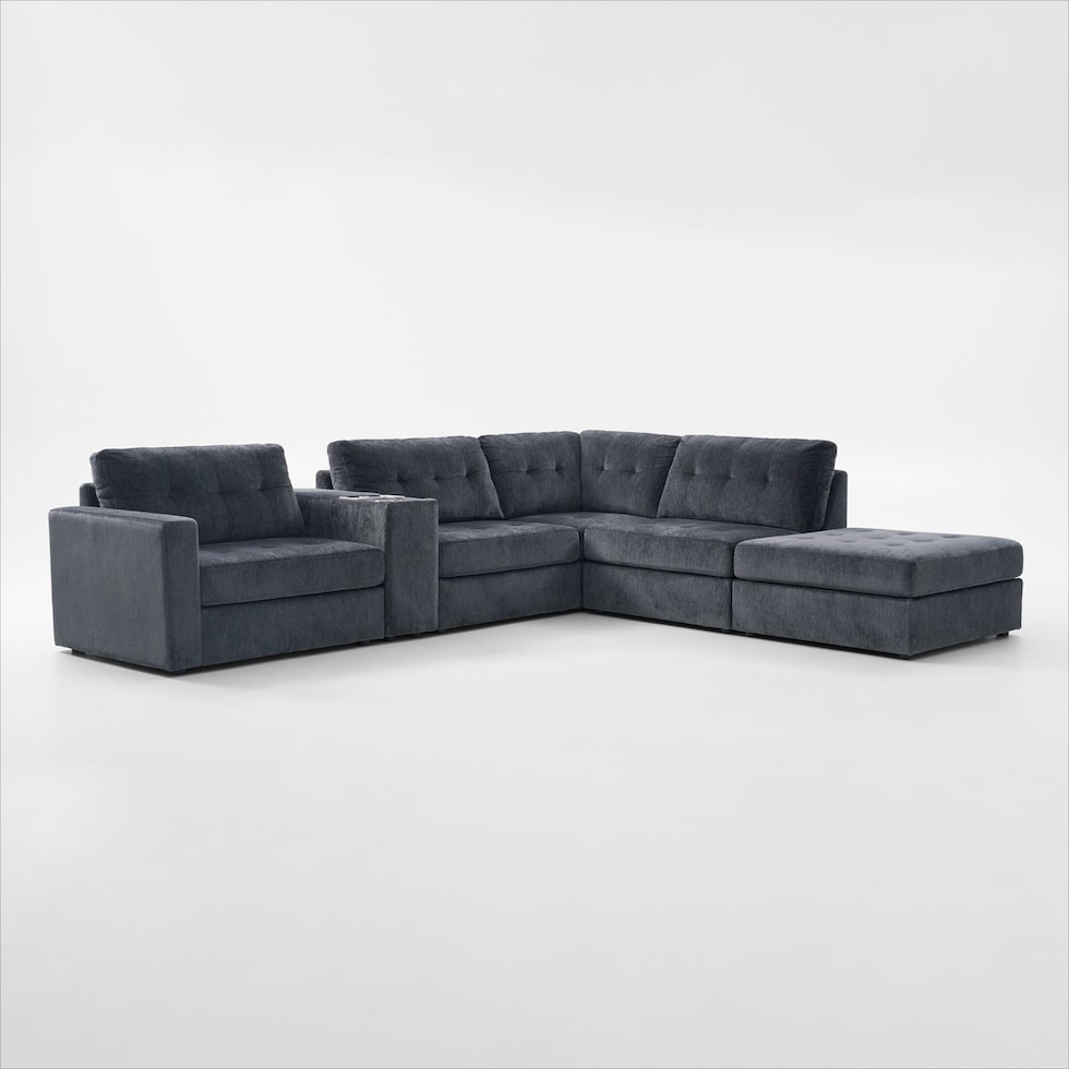 martino blue sectional   