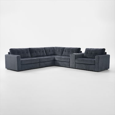 Martino 6-Piece Sectional with Bluetooth Console