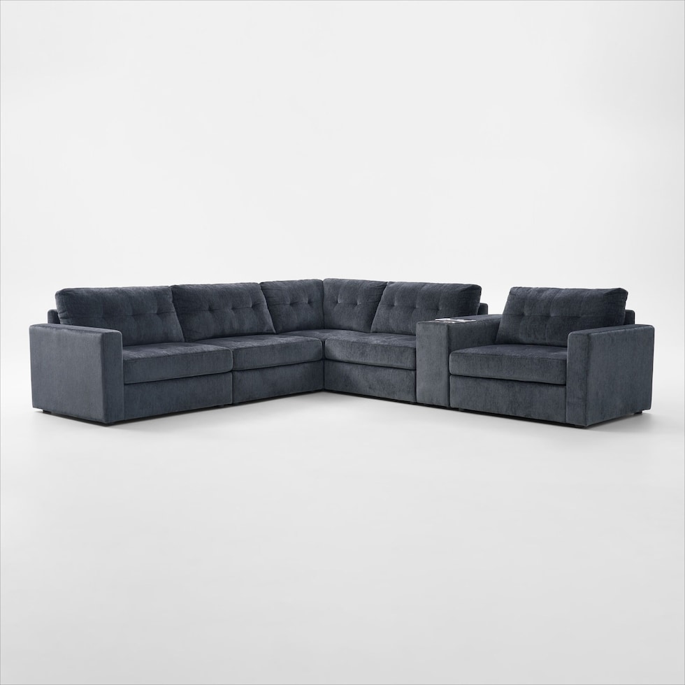 martino blue sectional   