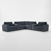 martino blue sectional   