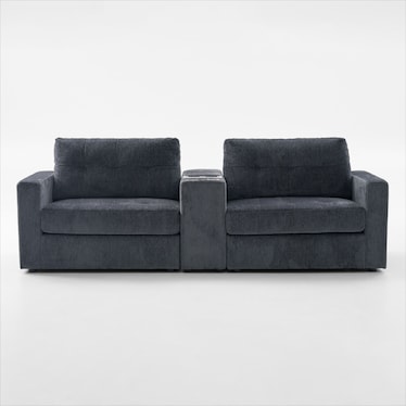 Martino 3-Piece Sofa with Bluetooth Console - Midnight