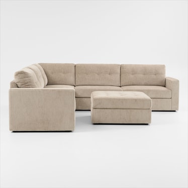 Martino 5-Piece Sectional and Ottoman - Sand