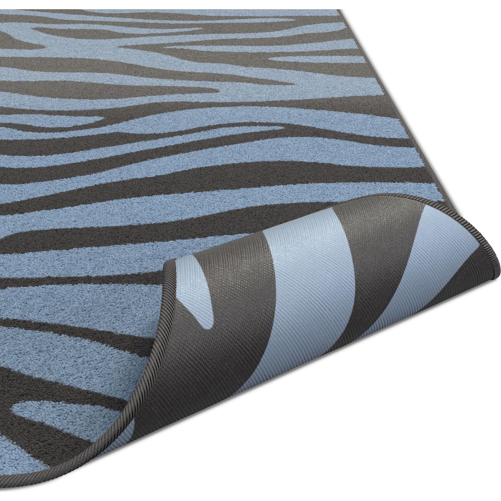 marty charcoal  blue zebra area rug  x    