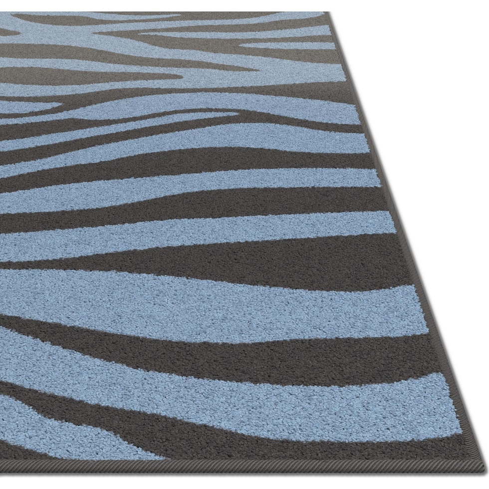 marty charcoal  blue zebra area rug  x    