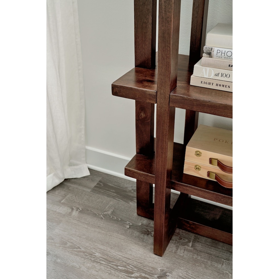 mateo dark brown bookcase   