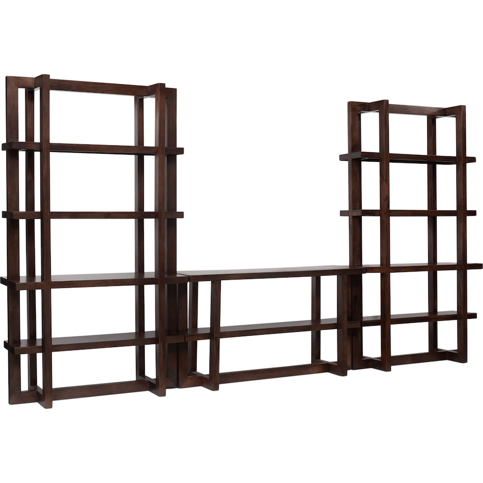 mateo dark brown bookcase   