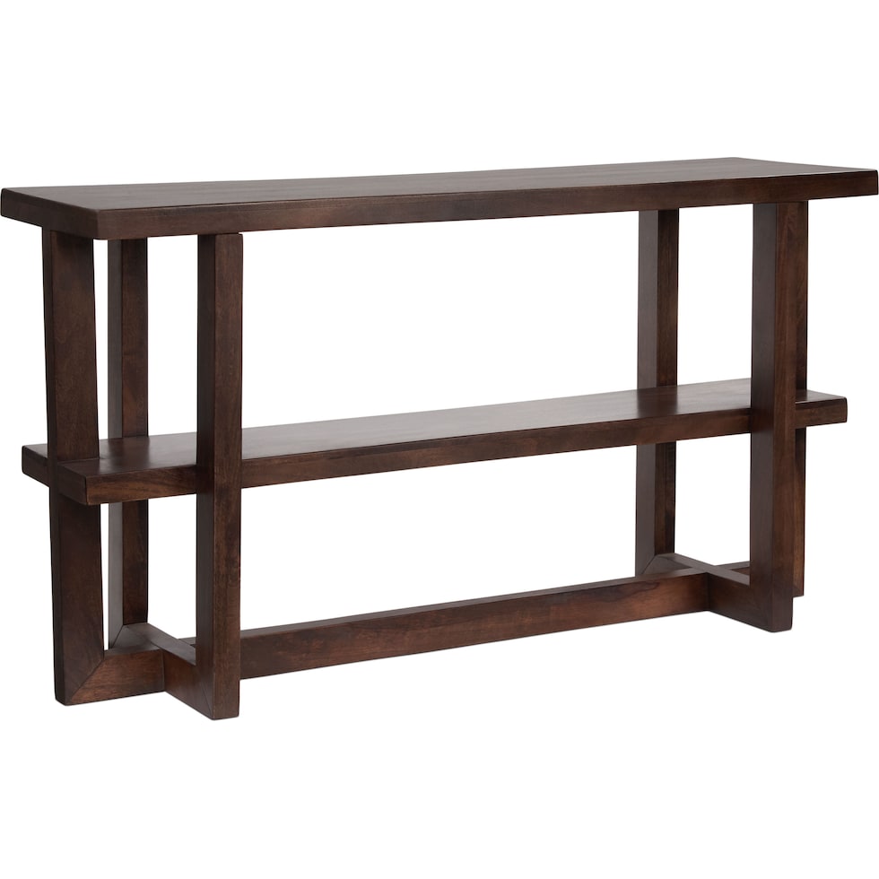 mateo dark brown console table   