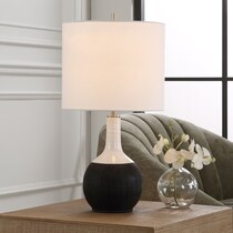 matte black chalk white lamp   