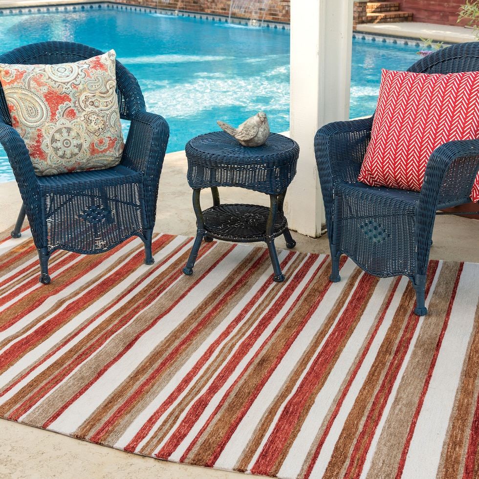 maude red outdoor area rug   
