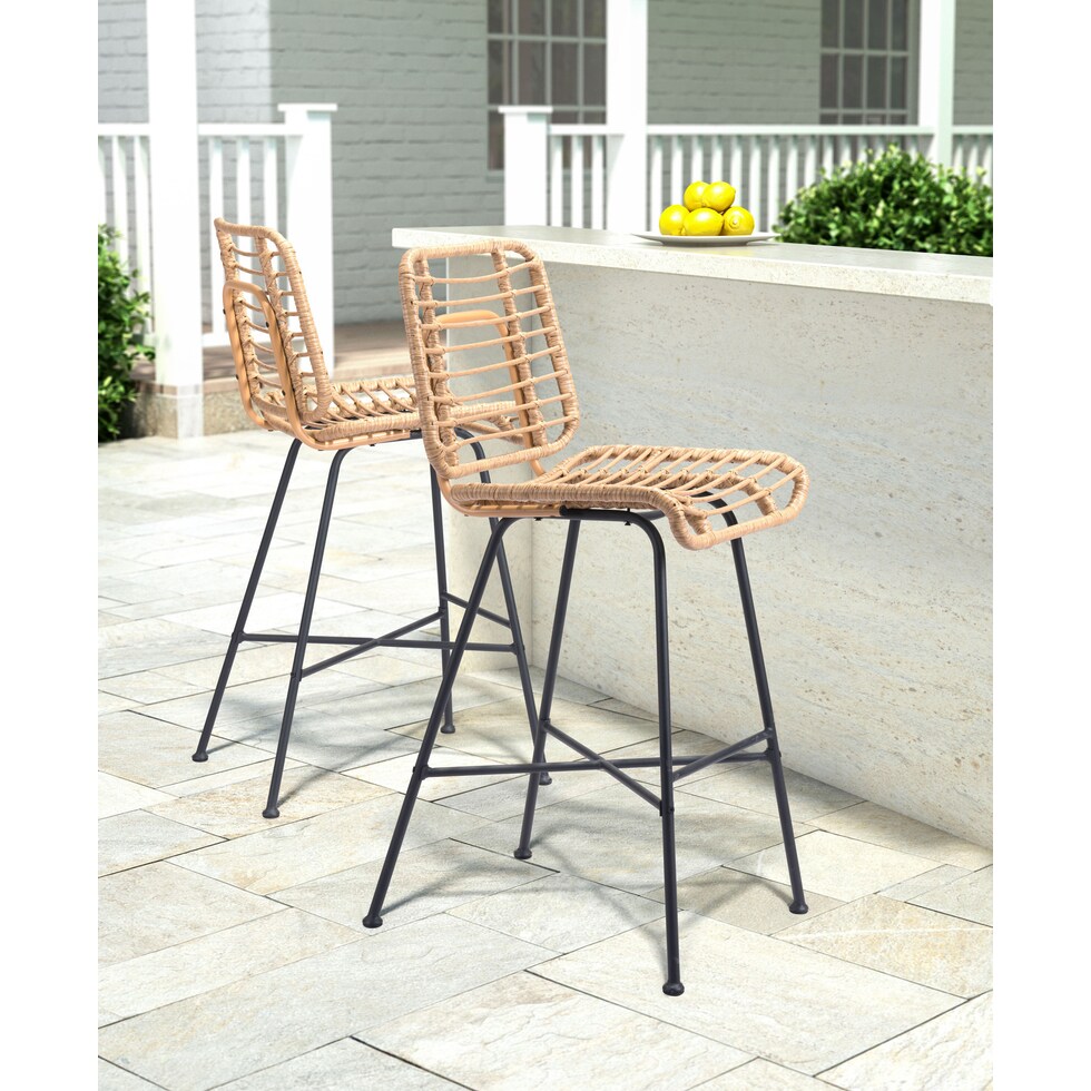maui light brown outdoor stool   
