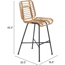 maui light brown outdoor stool   