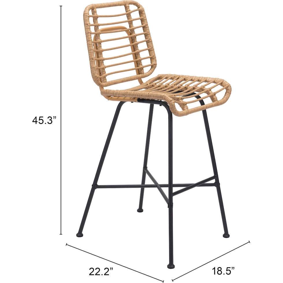 maui light brown outdoor stool   