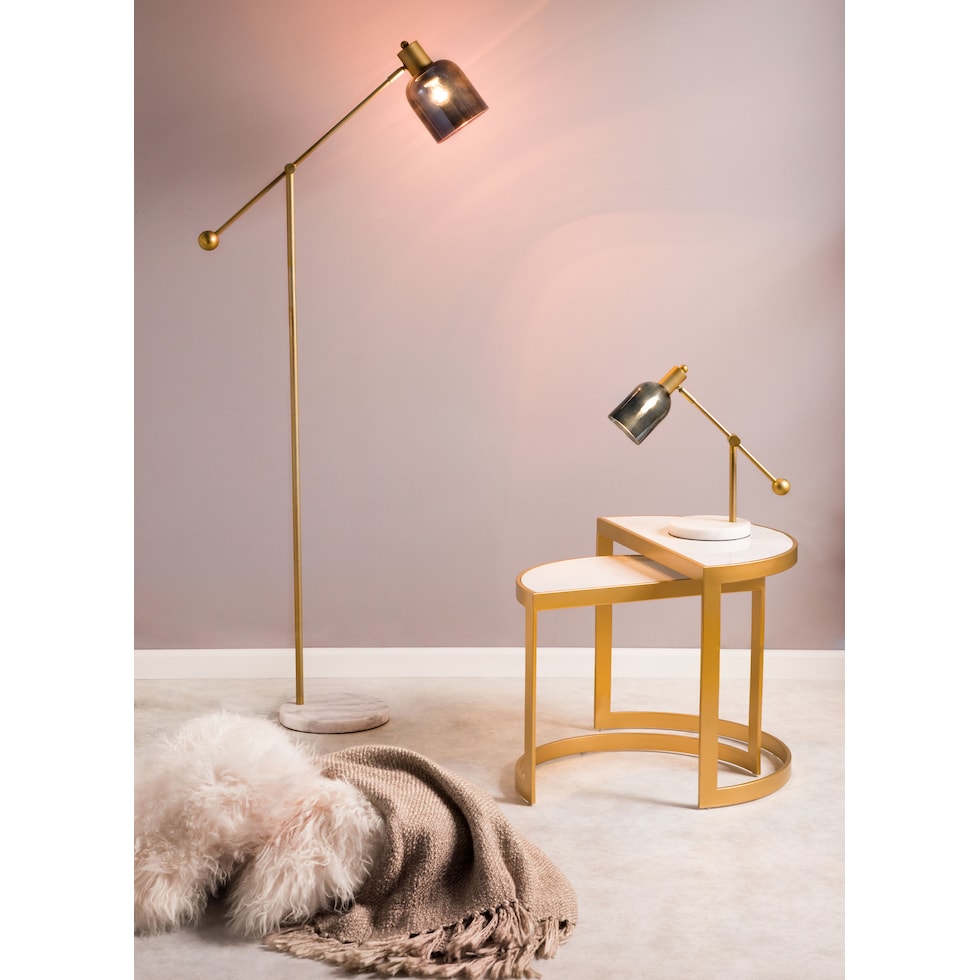 maurice white blue floor lamp   