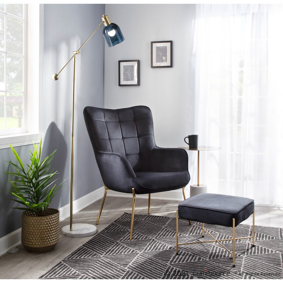 maurice white blue floor lamp   