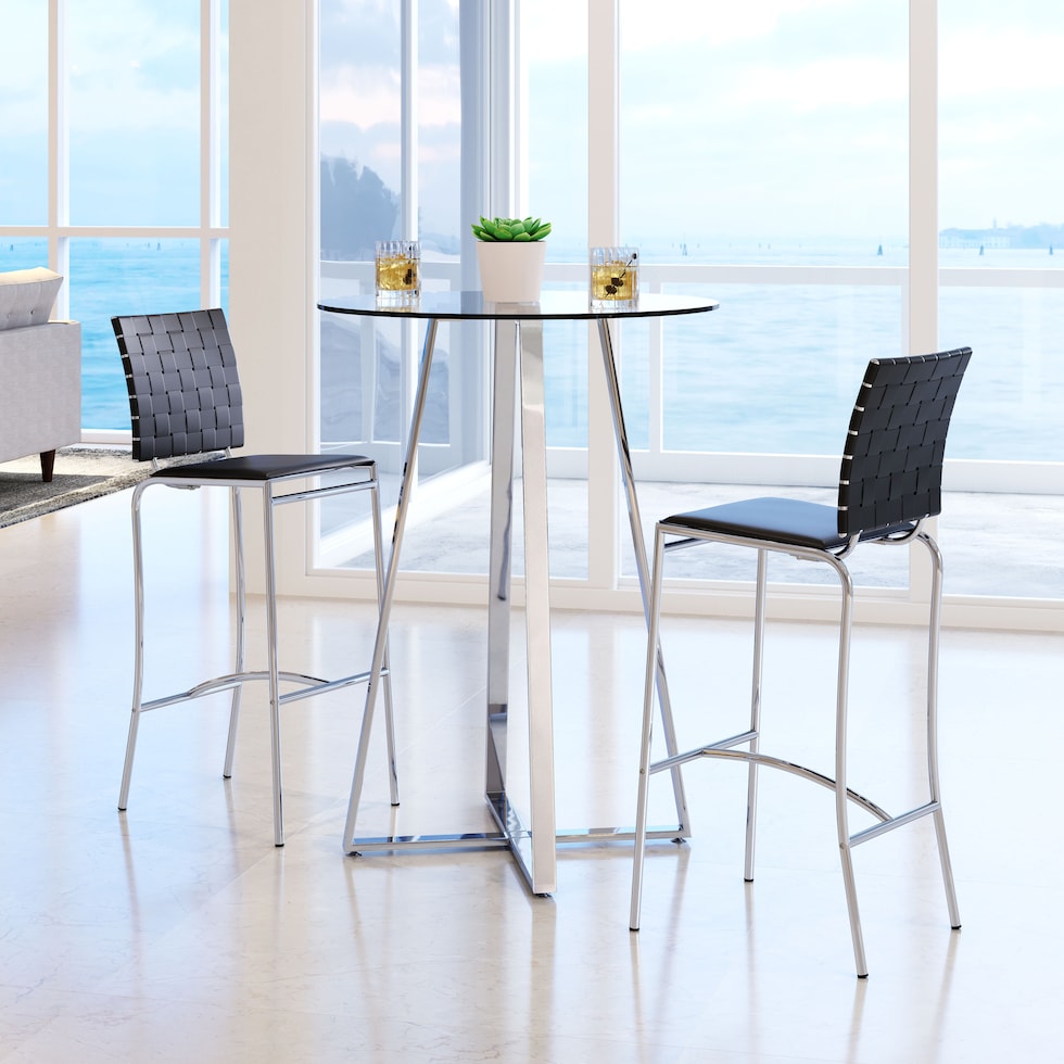 maverick black bar stool   