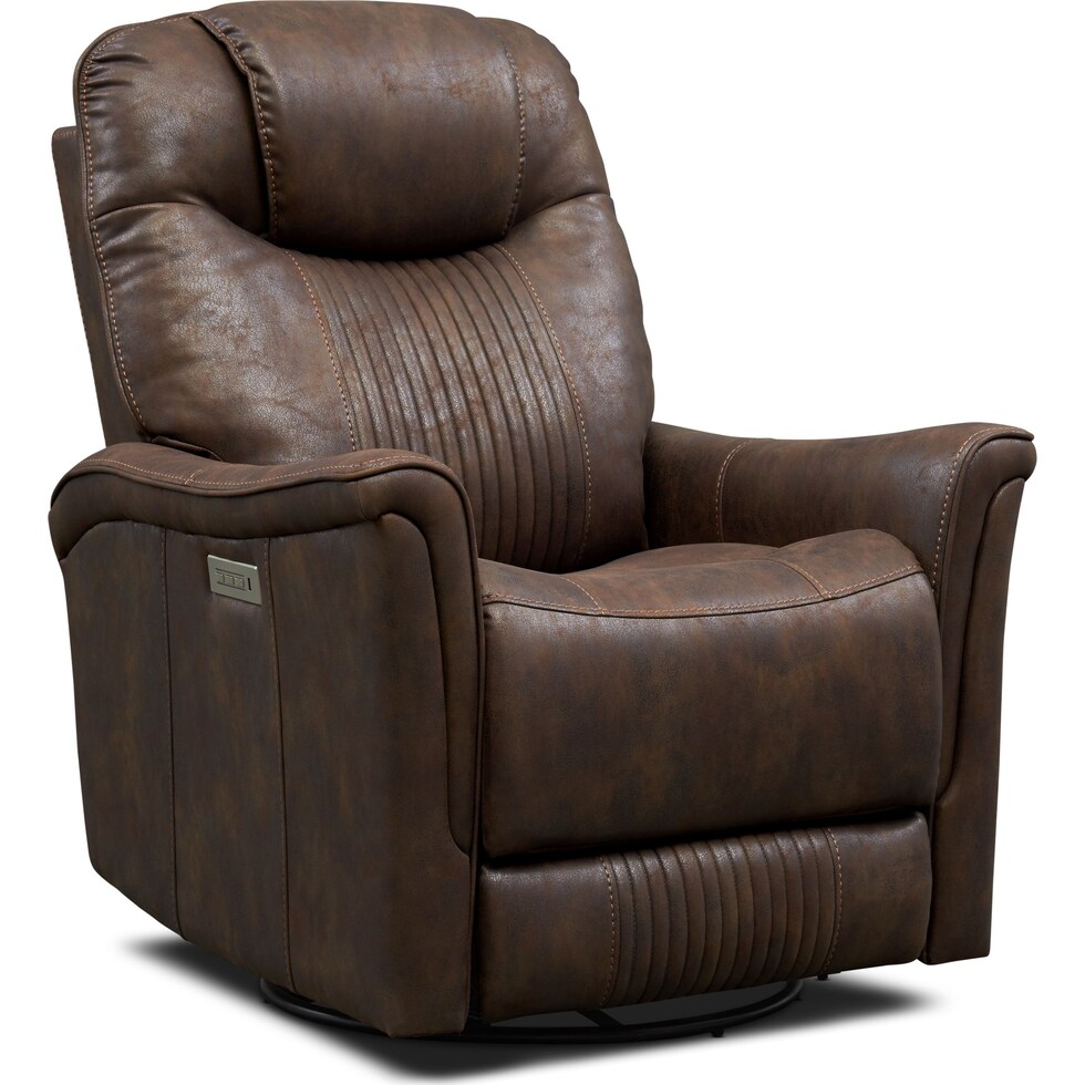 maverick dark brown power recliner   
