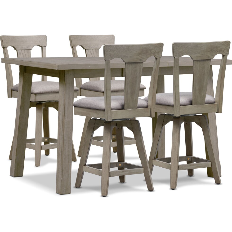 maxton gray  pc counter height dining room   