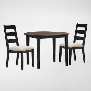 Maxwell Drop-Leaf Dining Table and 2 Upholstered Chairs