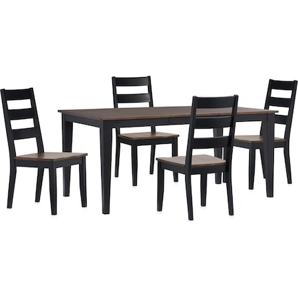 Maxwell Dining Table and 4 Chairs - Black