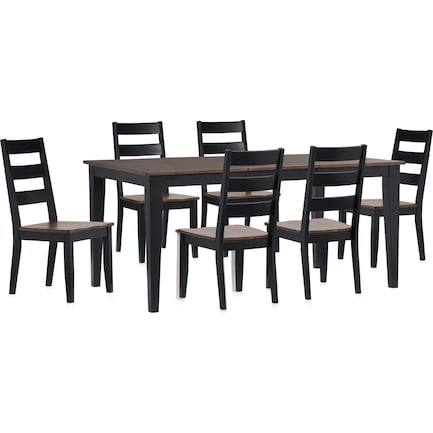 Maxwell Dining Table and 6 Chairs - Black