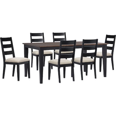 Maxwell Extendable Dining Table and 6 Upholstered Chairs