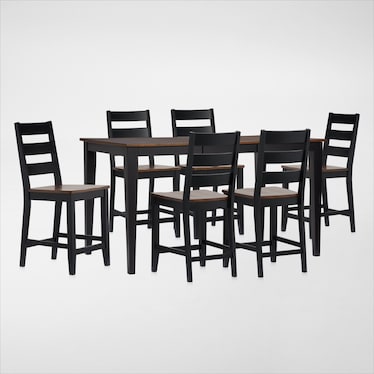 Maxwell Counter-Height Extendable Dining Table and 6 Stools